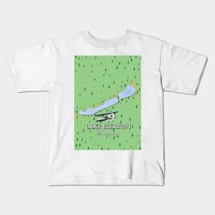 Lake Balaton Hungary map Kids T-Shirt